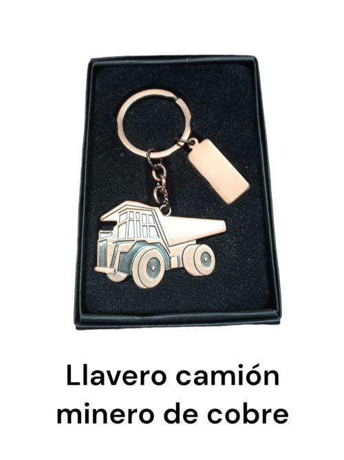 Llavero camión de cobre minero