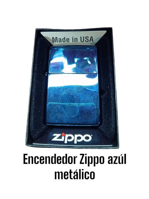 Encendedor Zippo Azúl metálico
