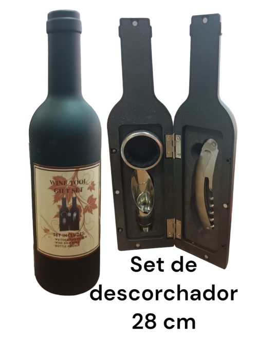 Set de descorchador en botella de vino 28cm
