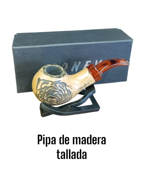 Pipa madera tallada para tabaco